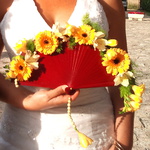 ramo de novia con flores naturales en abanico