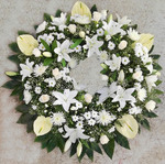 Corona de flores blanca